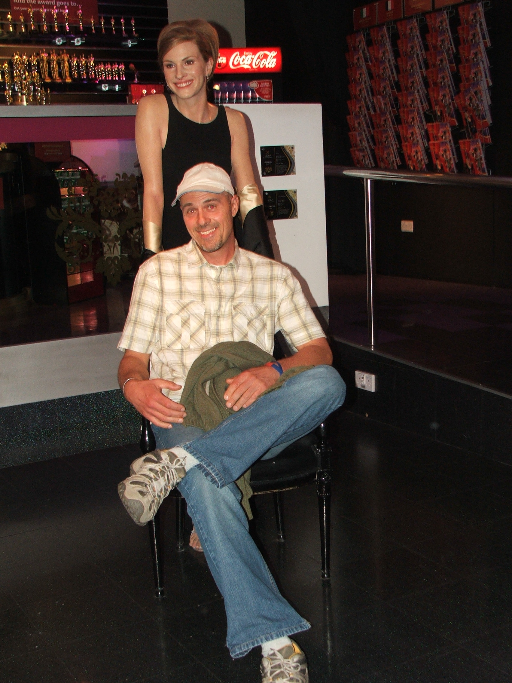 With Julia Roberts at Madam Tussauds, in London